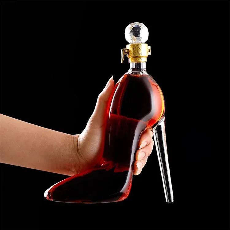 Household 750ml Food Grade Safety Wine Glasses High Heels Glass Wine Bottle