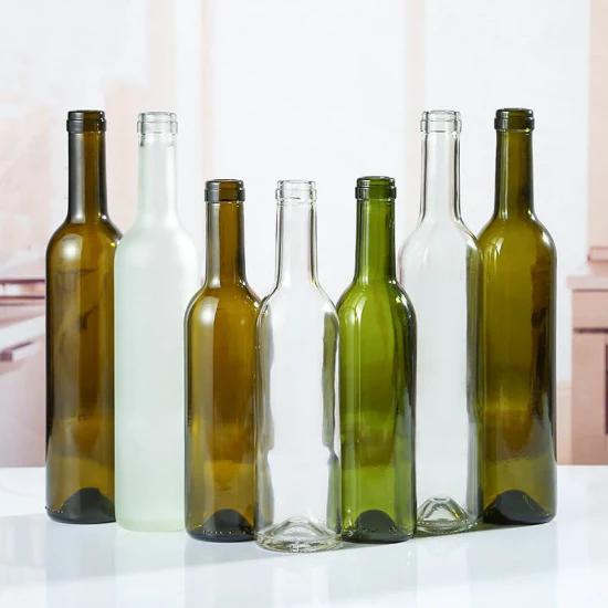 Hot Sales 750ml Empty Dark Green Ice Bordeaux Wine Glass Bottles