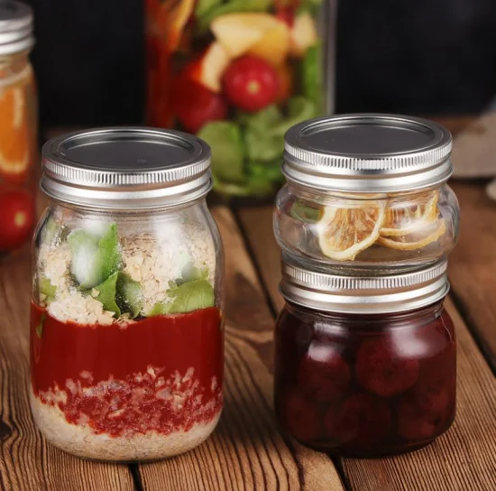 Mason Jars Wide Mouth Glass Jars with Lid & Seal Bands Airtight Container for Pickling, Canning, Candles, Overnight Oats, Fruit Preserves, Jam or Jelly