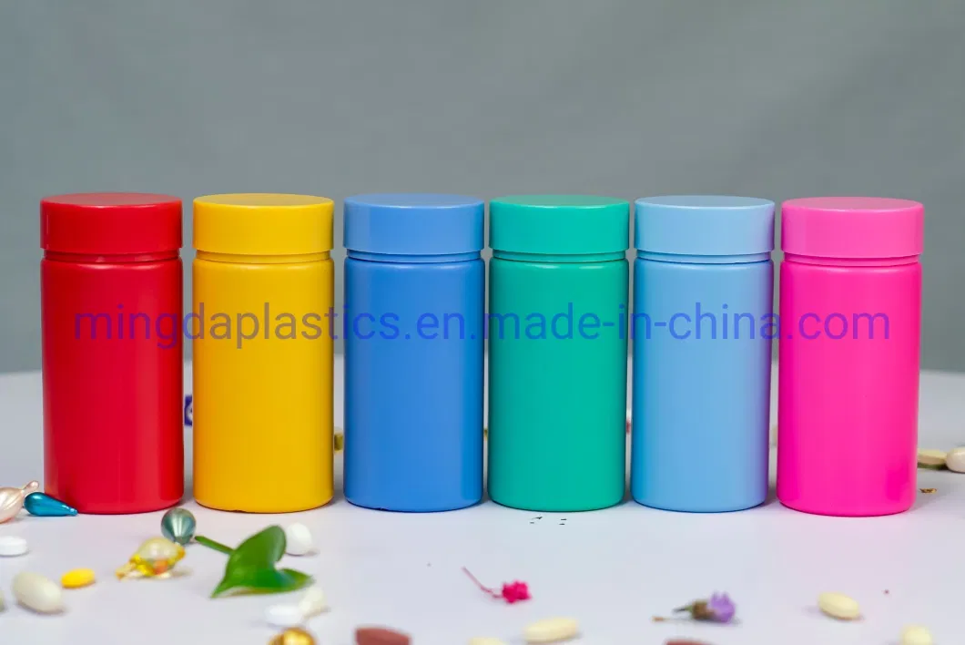 Food Grade Colorful 150ml Cylindrical Plastic Bottle