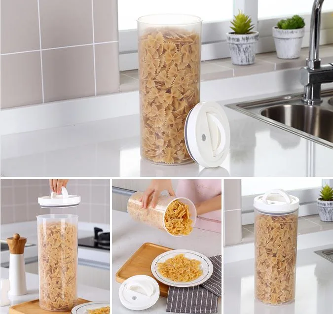 Durable Dry Food Canisters for Pantry Organization Kitchenware Storage Sugar Flour Cereal 2.5L Plastic Sealed Food Organizer Canister