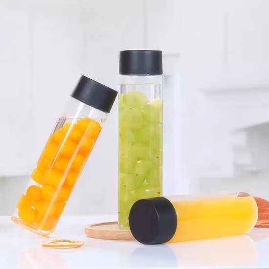 800ml-1000ml High Borosilicate Transparent Empty Glass Jar/Bamboo Tea Canister/Storage of Canned/Kitchen Dry Goji Berries Coffee Beans Storage Tank Home Storage