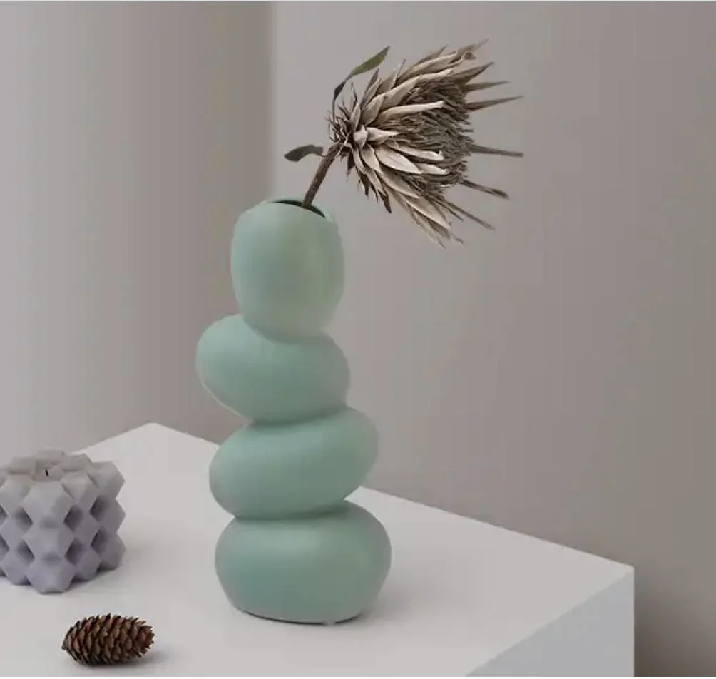 Vintage Nordic Abstract Art Sculpture Egg Ins Ceramic Vases
