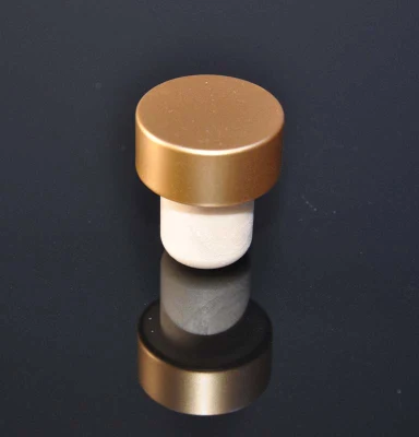 Coated Silver/Golden Aluminum Cap Synthetic Cork Bottle Stoppers