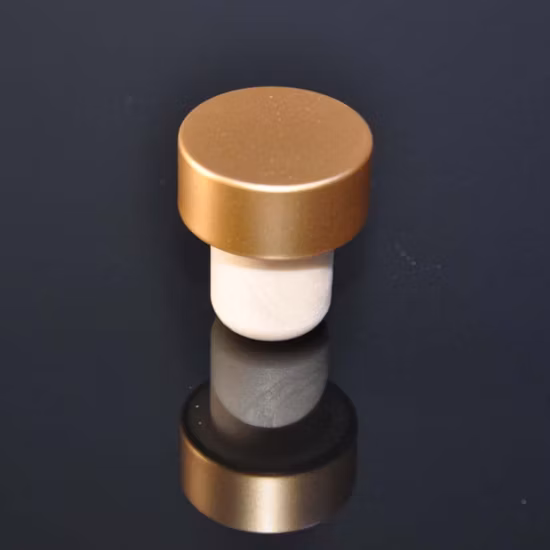 Coated Silver/Golden Aluminum Cap Synthetic Cork Bottle Stoppers