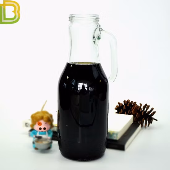 Juice Beverage Water Food Packaging Glass Bottle with Different Handle